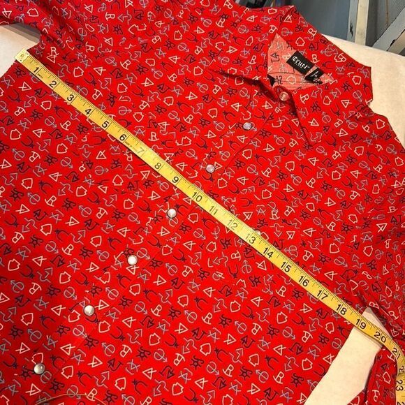 NWT Cruel Denim Snap Button Front Shirt Long Sleeve Sz S Red Ranch Brands Wester - Picture 5 of 6